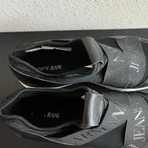 NWOT Armani Jean\'s Men\'s Black Elastic Runner Sneakers Shoes Size 8.5 Armani Jeans | Shoes | Nwot Armani Jeans Mens Black Elastic  main image 3